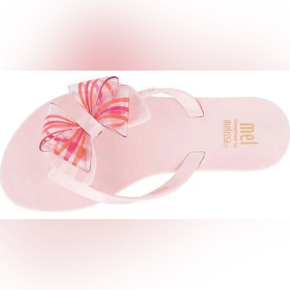 MINI MELISSA Harmonic Sweet II Pink Bow Flip - Flops. Girl size 13 - Picture 1 of 9